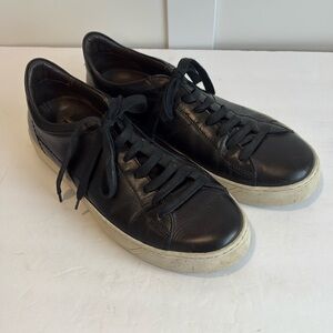 Bruno Magli Black Leather Warren Sneakers Made in Italy